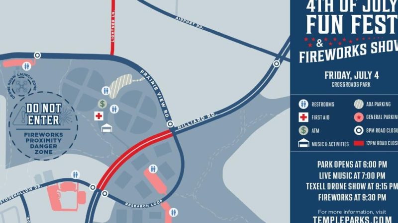 Un spectacle de drones et feux d&rsquo;artifice illuminera le ciel de Temple pour le Jour de l&rsquo;Indépendance