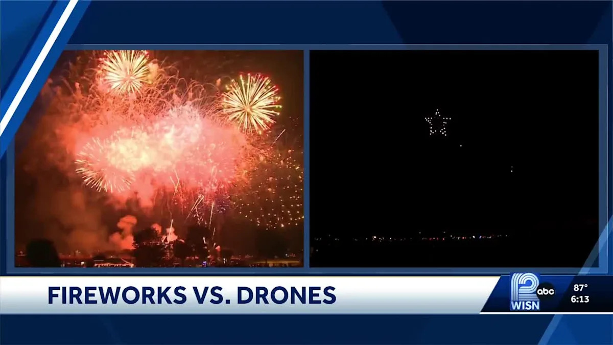 Milwaukee opte pour un spectacle de drones au lieu des traditionnels feux d&rsquo;artifice du 4 juillet