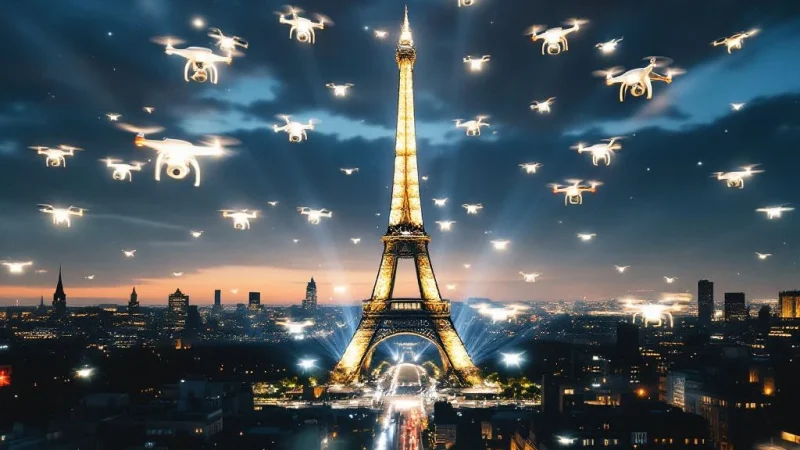 Spectacle époustouflant de drones pour la Fête Nationale à Paris