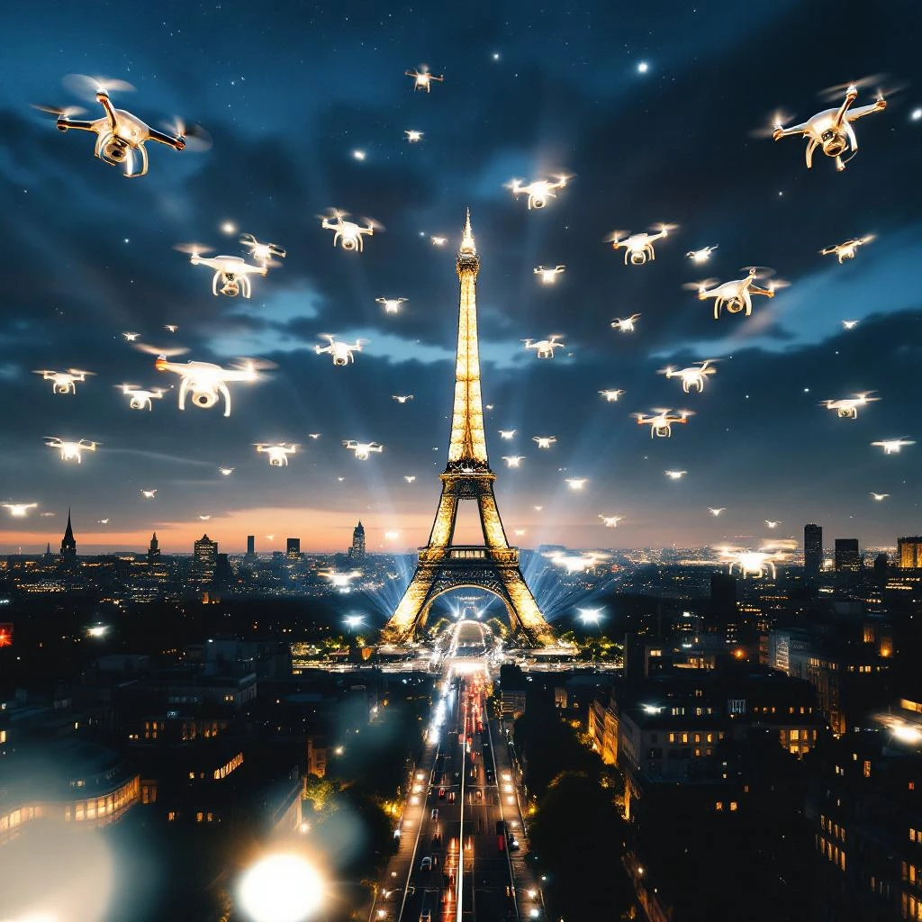 Spectacle époustouflant de drones pour la Fête Nationale à Paris