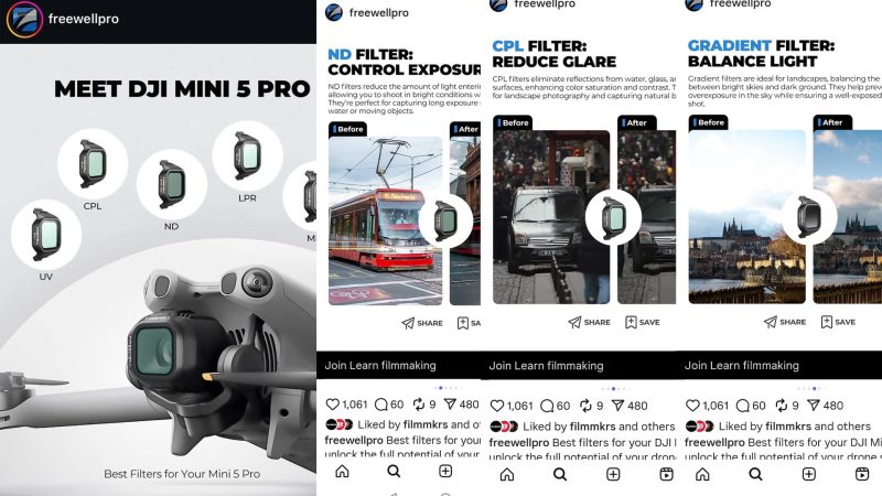 Freewell lance ses nouveaux filtres pour le DJI Mini 5