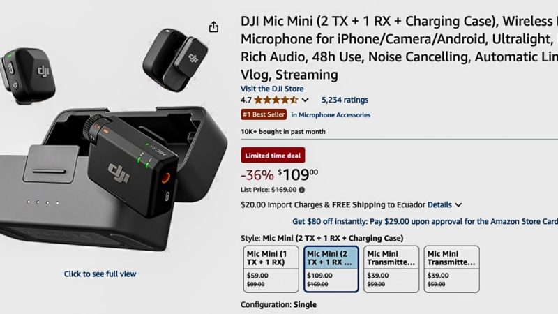 Le DJI Mic Mini à 109$ sur Amazon : Un Achat Incontournable pour les Amateurs de Drones