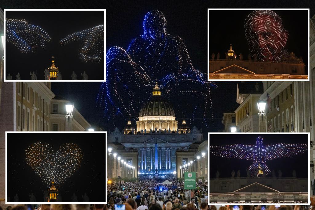 Le Vatican illumine le ciel avec un spectacle de drones représentant la Vierge Marie