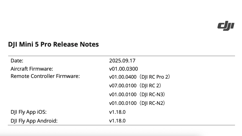 Mise à jour importante pour le DJI Mini 5 Pro : découvrez les nouveautés