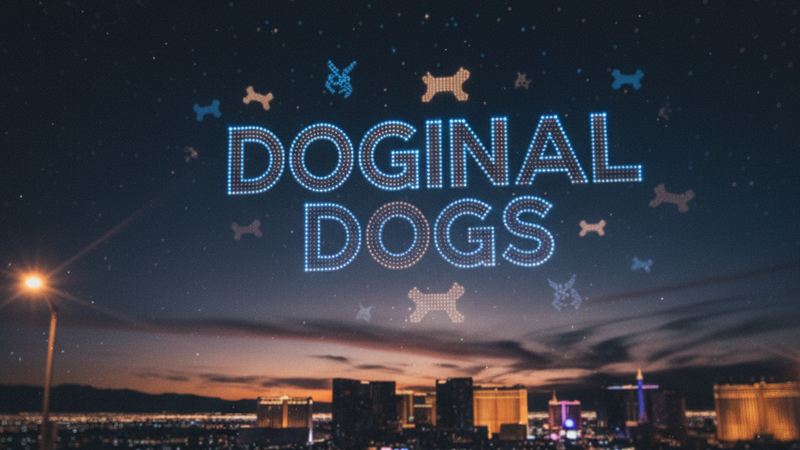 Spectacle Lumineux de Drones à Las Vegas Avec Doginal Dogs