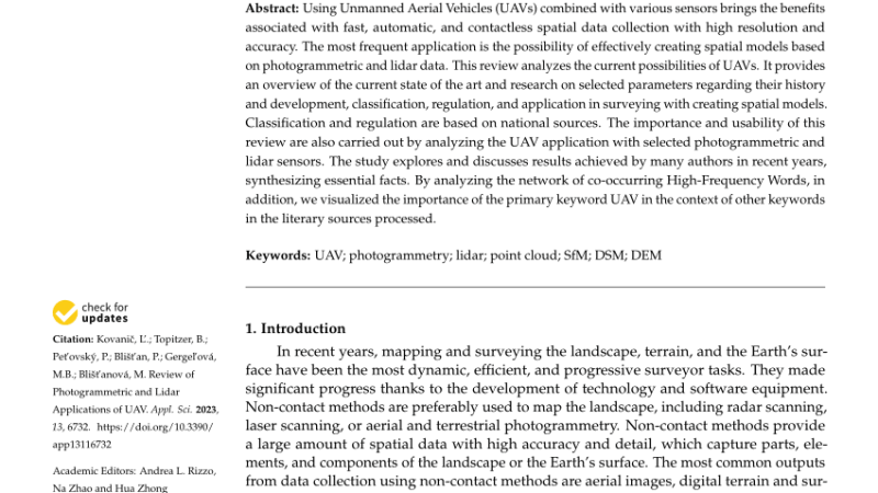 Les Avancées en Photogrammétrie et Lidar grâce aux UAV