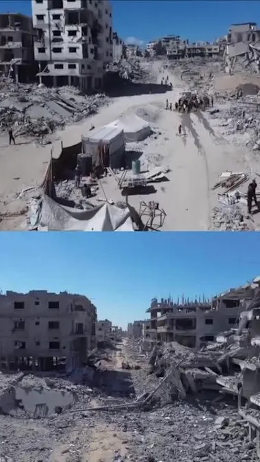 Les images dévastatrices de Gaza prises par un drone