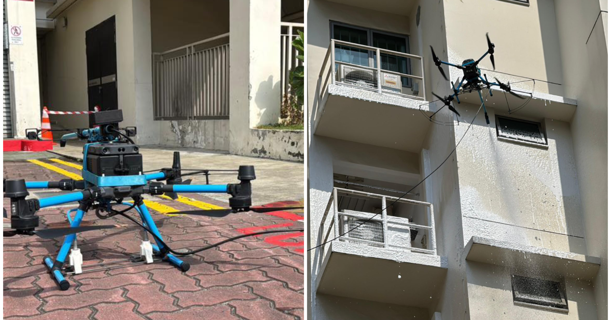 Singapour expérimente le nettoyage des façades d&rsquo;immeubles par drones