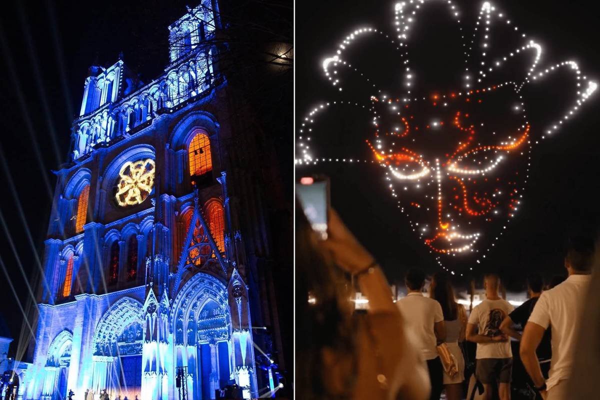 #France Spectacles lumineux de drones à proximité de Paris