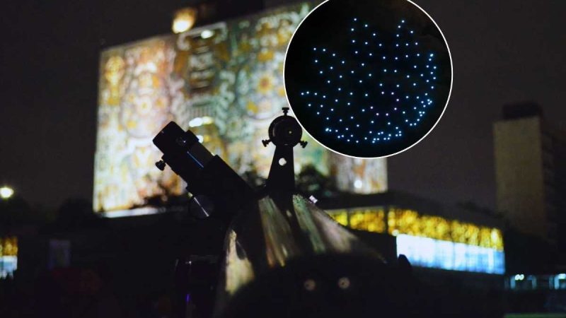 #Mexique Un ciel illuminé par les drones à Ciudad Universitaria