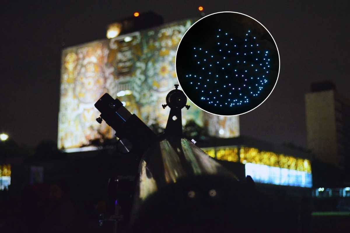 #Mexique Un ciel illuminé par les drones à Ciudad Universitaria