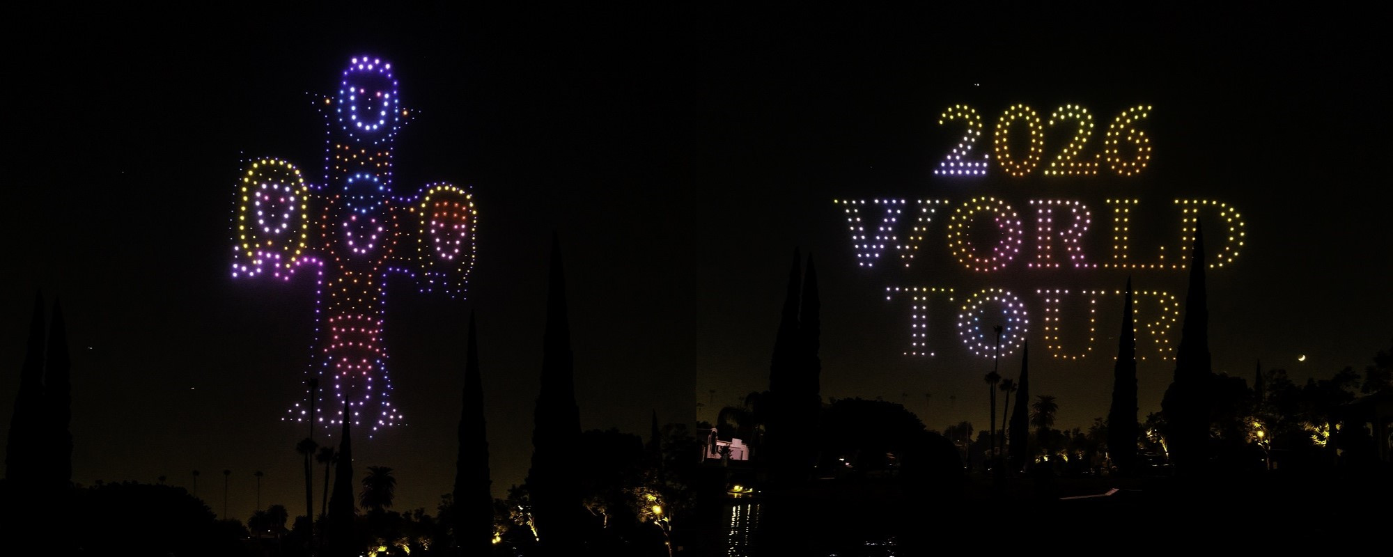 Spectacle Innovant au-dessus de Los Angeles : Le groupe Guns N&rsquo; Roses lance sa tournée mondiale avec un impressionnant show de drones