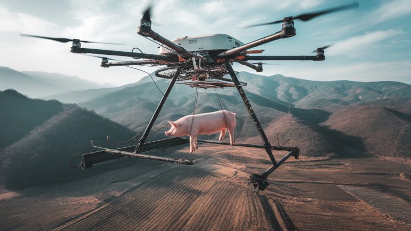 Transport de cochons par drone : innovation ou perturbation pour un village ?