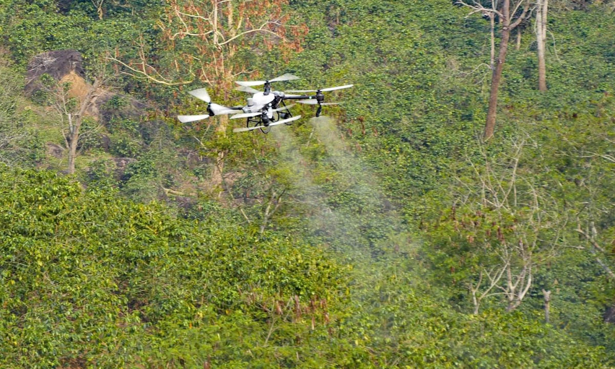 Dien Bien teste les drones pour l&rsquo;épandage d&rsquo;engrais en zones montagneuses