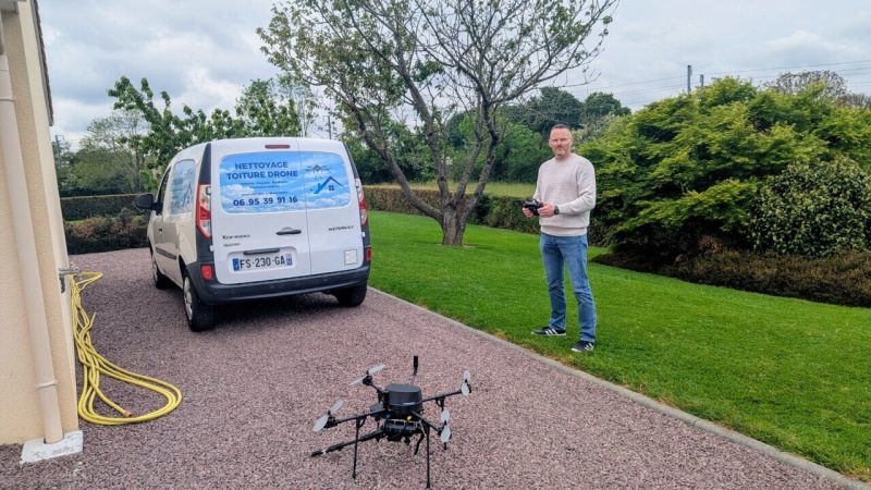 Nettoyage de toiture par drone : la reconversion réussie de Nicolas Langlois près de Bayeux