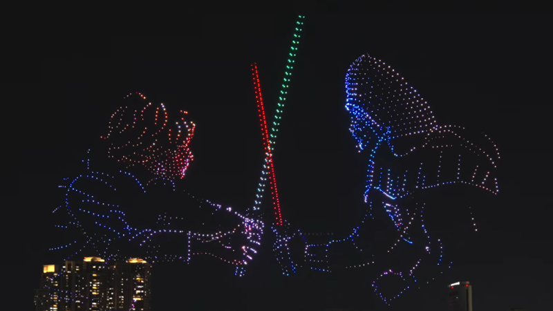 Star Wars s&rsquo;anime dans le ciel de Séoul lors d&rsquo;un spectacle de drones géant