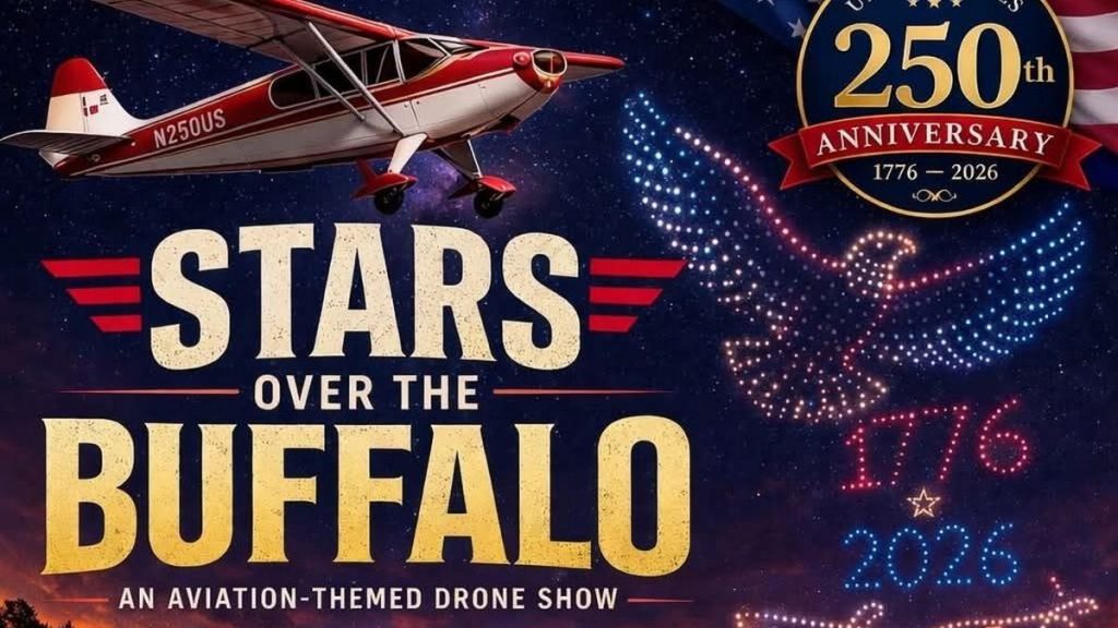 Un spectacle de drones gratuit célèbre les 250 ans des USA à Marshall