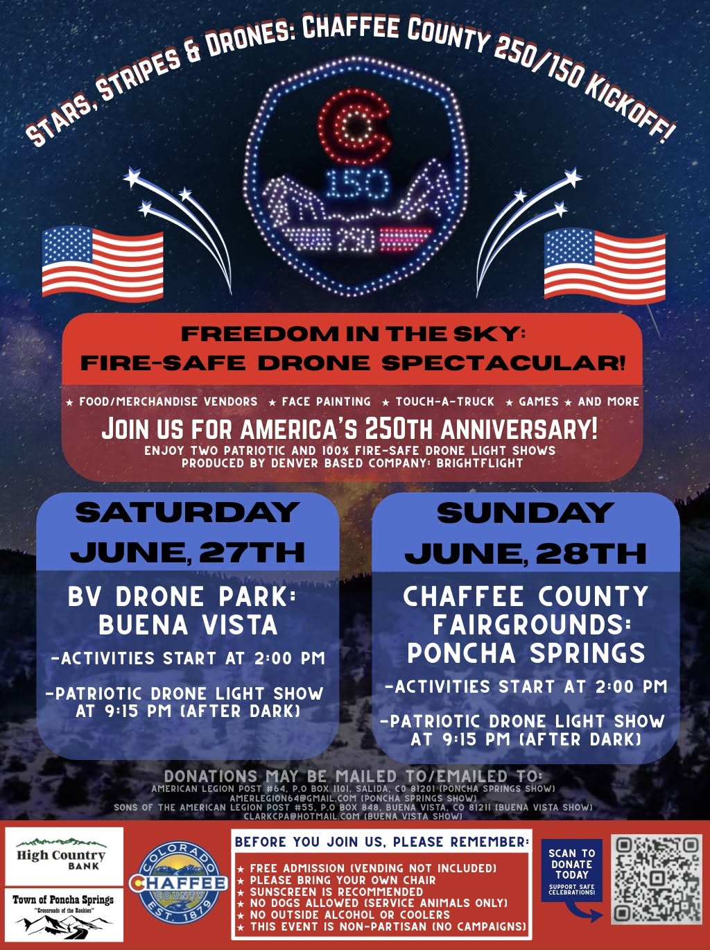 Le Chaffee County célèbre trois anniversaires avec des spectacles de drones lumineux